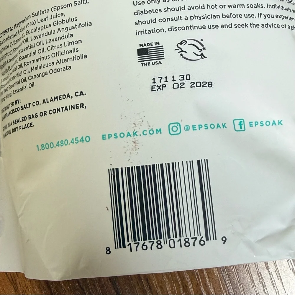Epsoak Epsom‎ Salt Detox Cleanse Eucalyptus 48oz
